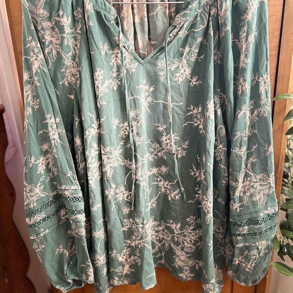 Torrid Sage Floral Blouse